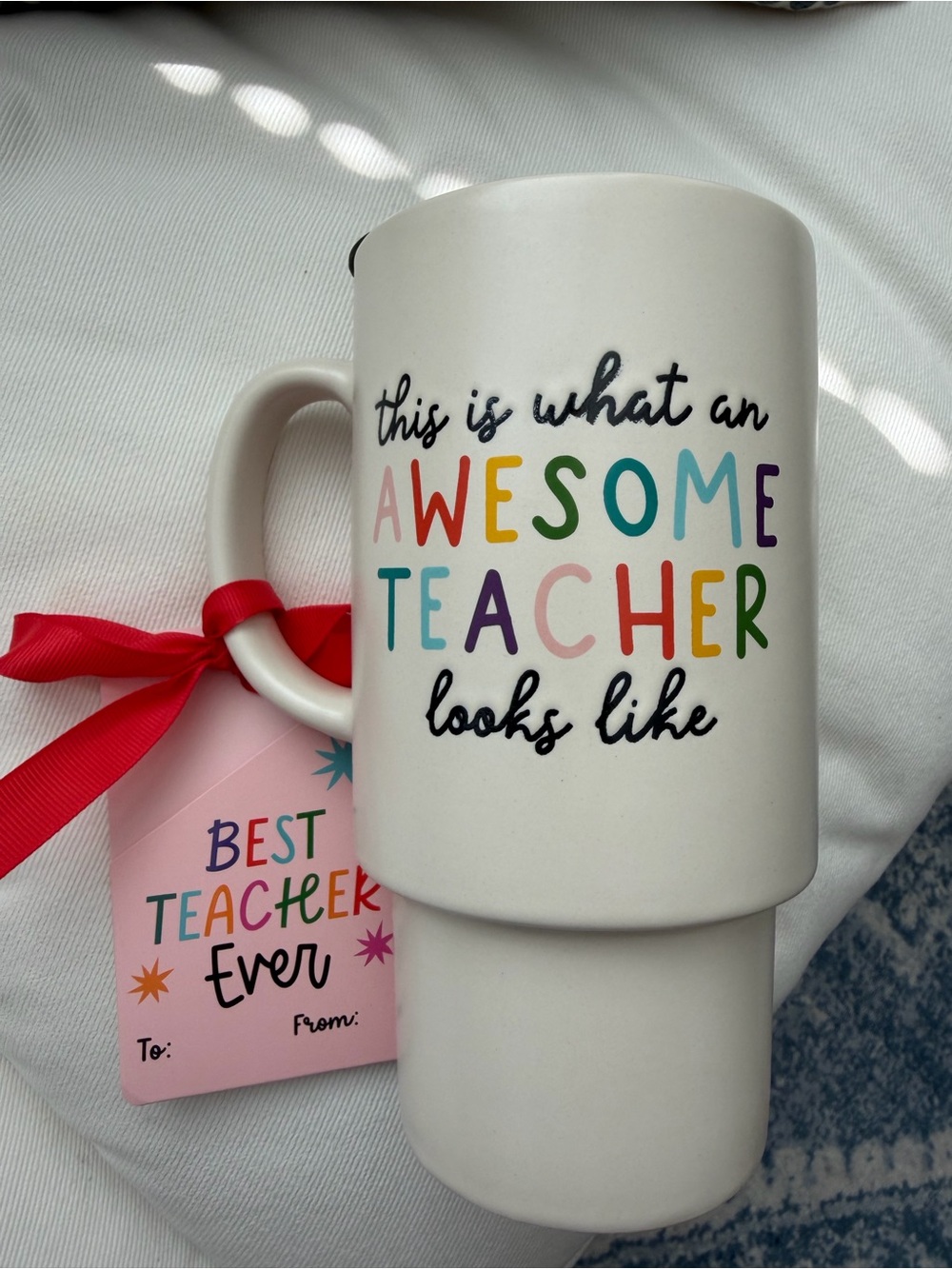 Brand new ceramic'This Is What An Awesome Teacher Looks Like' Mug - White